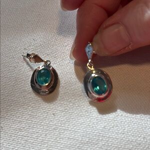 Sterling Silver and Blue Topaz Drop Earrings, 1 Inch